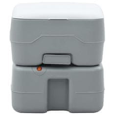 Vidaxl Prenosni kamperski WC Sivo in belo 41.5 x 36.5 x 37.5 cm