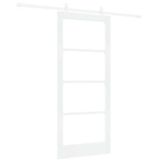 Vidaxl Drsna vrata Bela 86 x 198,5 cm Les in kovina