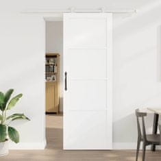 Vidaxl Drsna vrata ORKDAL Bela 83 x 232 cm Trden borov les in jeklo