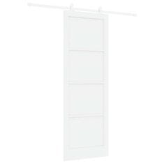 Vidaxl Drsna vrata ORKDAL Bela 83 x 232 cm Trden borov les in jeklo