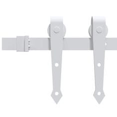Vidaxl Drsna vrata Bela 86 x 198,5 cm Trd borov les in jeklo