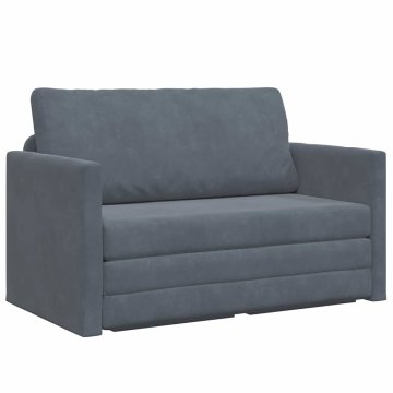 Vidaxl Sofa postelja Temno siva 124 x 204 x 61 cm Žamet