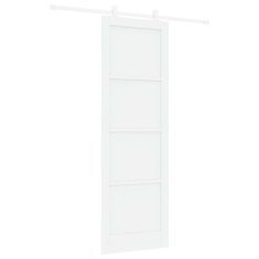 Vidaxl Drsna vrata Bela 78 x 232 cm Trden borov les in jeklo
