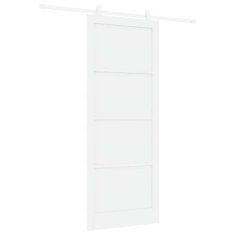 Vidaxl Drsna vrata ORKDAL Bela 93 x 232 cm Trden borov les in jeklo
