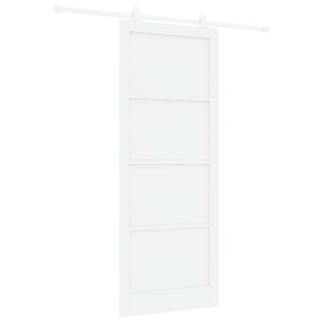 Vidaxl Drsna vrata ORKDAL Bela 93 x 232 cm Trden borov les in jeklo