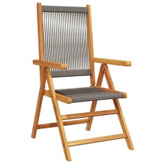 Vidaxl Vrtnoska jedilna garnitura 5 pcs Siva