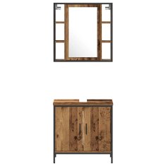 Vidaxl Komplet pohištva za kopalnico 3 pcs Rjava 60 x 16 x 60 cm