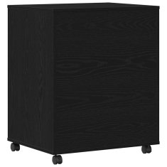 Vidaxl Stojalo za tiskalnik na kolesih Črni oreh 60x48x74 cm