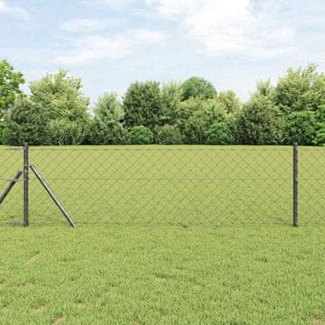 Vidaxl Komplet ograjnih stebrov Siva 0.4 x 25 m Cinkana jeklena