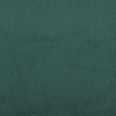 Vidaxl Kavčna garnitura 3 pcs Temno zelena 221 x 80 x 80 cm Žamet