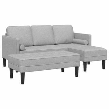 Vidaxl Kavčna garnitura 2 szt. Oblačno siva 173 x 131 x 67 cm Poliester