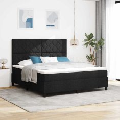 Vidaxl Postelja z vzmetnico z vzmetnico Črna 180 x 200 cm blago