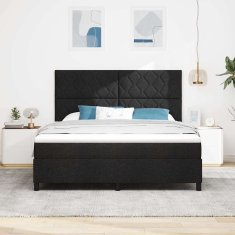 Vidaxl Postelja z vzmetnico z vzmetnico Črna 180 x 200 cm blago