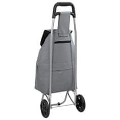 Vidaxl Nakupovalna voziček z kolesi Siva 35 L