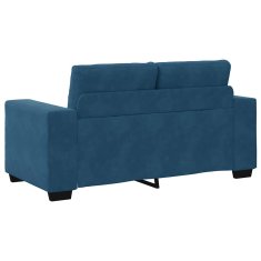 Vidaxl Kavčna garnitura 3 szt. Modra 221 x 80 x 80 cm Žamet