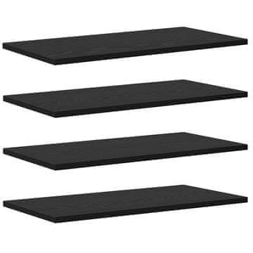 Vidaxl Polica za knjige 4 szt. Črna 60 x 30 x 1,5 cm Konstruiran les