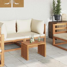 Vidaxl Vrtna stranska miza Rjava 50 x 32.5 x 35 cm Trdna tikovina