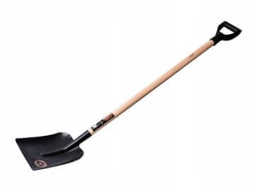 shumee ČRNI PESEK LOPAT Z LAKIRANIM LESENIM ROČAJEM 130 CM VERKATTO