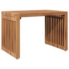 Vidaxl Vrtna stranska miza Rjava 50 x 32.5 x 35 cm Trdna tikovina