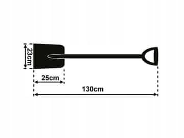 shumee ČRNI PESEK LOPAT Z LAKIRANIM LESENIM ROČAJEM 130 CM VERKATTO