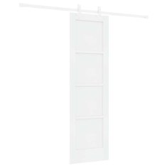 Vidaxl Drsna vrata Bela 61 x 198.5 cm Masivna borova drevesa in jeklo