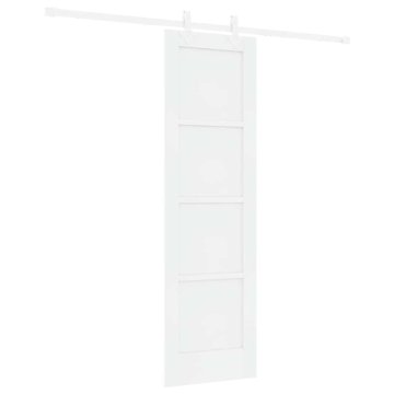 Vidaxl Drsna vrata Bela 61 x 198.5 cm Masivna borova drevesa in jeklo