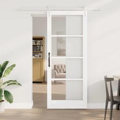 Vidaxl Drsna vrata Bela 86 x 211 cm Les in kovina
