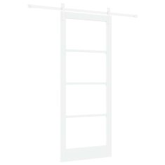 Vidaxl Drsna vrata Bela 86 x 211 cm Les in kovina