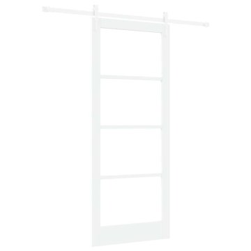 Vidaxl Drsna vrata Bela 86 x 211 cm Les in kovina