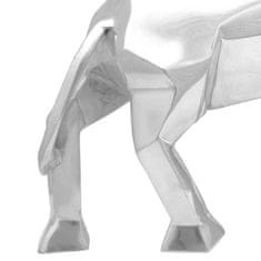 Vidaxl Skulptura bika srebrna 74 x 23 x 39 cm Aluminij