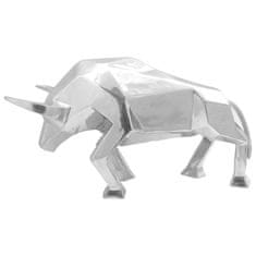 Vidaxl Skulptura bika srebrna 74 x 23 x 39 cm Aluminij