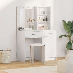 Vidaxl 2-delni WC set z LED osvetlitvijo, bel inženirski les
