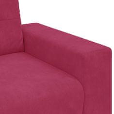 Vidaxl Kavčna garnitura 3 szt. Vetrna rdeča 221 x 80 x 80 cm Žamet
