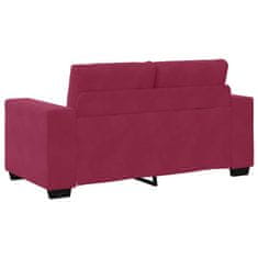 Vidaxl Kavčna garnitura 3 szt. Vetrna rdeča 221 x 80 x 80 cm Žamet