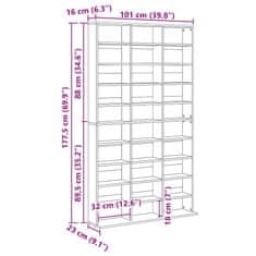 Vidaxl Omara za CD-je s polico artisan hrast 101 x 23 x 177.5 cm
