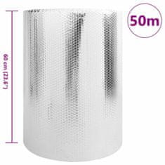 Vidaxl Odsevnik toplote za radiator srebrna 0.6 x 50 m Aluminij