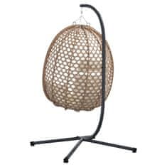 Vidaxl Viseči stol v obliki jajca Svetla krema 104 x 100 x 191 cm