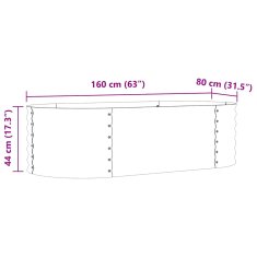 Vidaxl Vrtna visoka greda Zelena 160 x 80 x 44 cm Jeklo