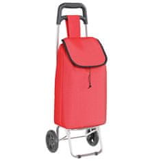 Vidaxl Nakupovalni voziček s kolesi Rdeč 35 L