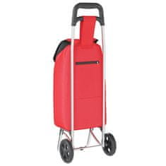 Vidaxl Nakupovalni voziček s kolesi Rdeč 35 L