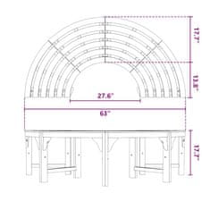 Vidaxl Banka Dreves Rjava 160 x 160 x 45cm Trden evkaliptusov les