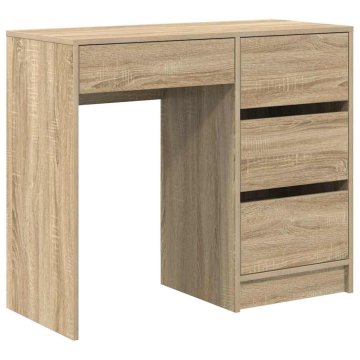 Vidaxl Miza s predalom sonoma hrast 90 x 37.5 x 75 cm Konstruiran les