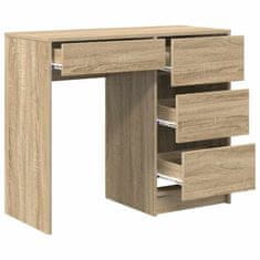 Vidaxl Miza s predalom sonoma hrast 90 x 37.5 x 75 cm Konstruiran les