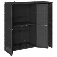 Vidaxl Omarica za shranjevanje z vrati Črna 100 x 36 x 102 cm Ratan