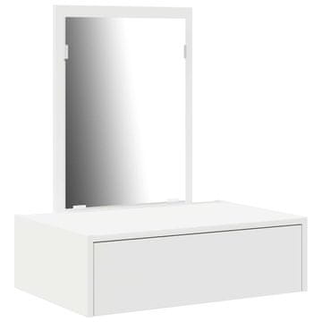 Vidaxl Toaletna mizica s predalom Bela 60 x 40 x 70 cm Konstruiran les