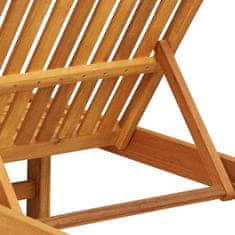 Vidaxl 2 Kosa Ležalnikov s Kolesi in Blazinami iz Masivnega Akacijevega Lesa