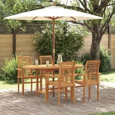 Vidaxl Komplet za jedilnico v vrtu 5 pcs Rjava 160 x 80 x 75 cm