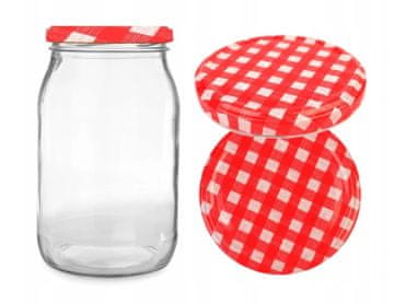 shumee Steklen kozarec s pokrovom NOVO 900 ml - 6 kosov