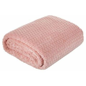 shumee Mehka plišasta odeja 3D ZOE 150x200 pudrasto roza