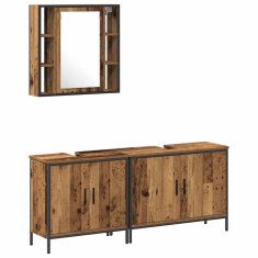 Vidaxl Komplet pohištva za kopalnico 3 pcs Rjava 60 x 16 x 60 cm